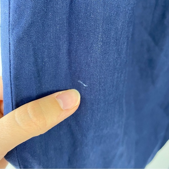 NWT INC INTERNATIONAL CONCEPTS Navy Blue Linen Blend Wide-Leg Stretch Pants sz 2 - Picture 6 of 15